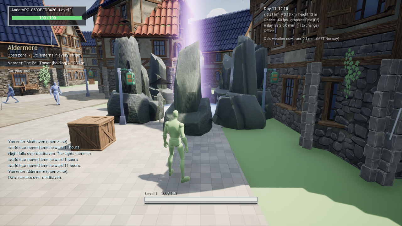 A magic teleporter between the larger towns.